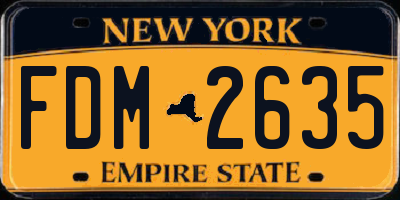 NY license plate FDM2635