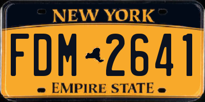 NY license plate FDM2641