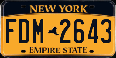 NY license plate FDM2643