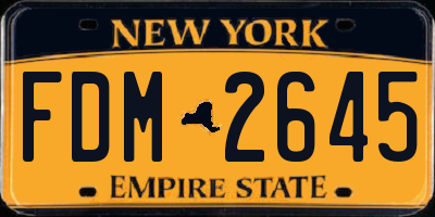 NY license plate FDM2645