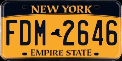 NY license plate FDM2646