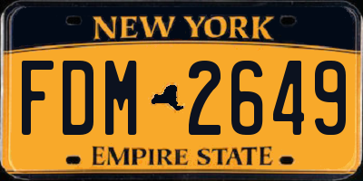 NY license plate FDM2649