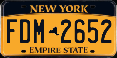 NY license plate FDM2652