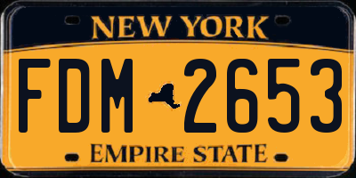 NY license plate FDM2653