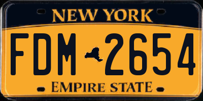 NY license plate FDM2654