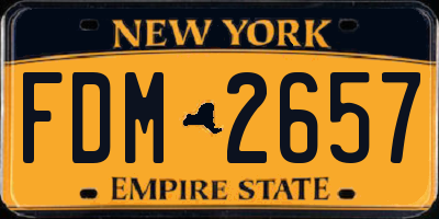 NY license plate FDM2657