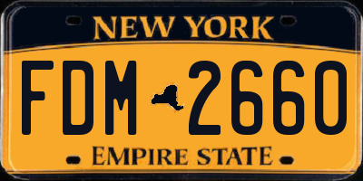 NY license plate FDM2660