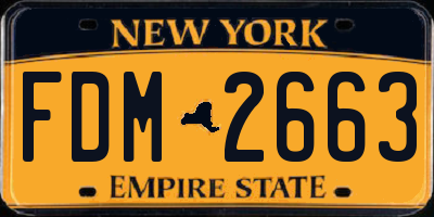 NY license plate FDM2663