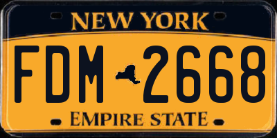 NY license plate FDM2668