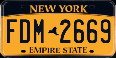 NY license plate FDM2669