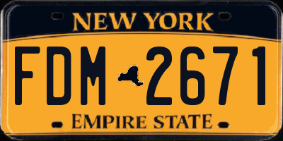 NY license plate FDM2671