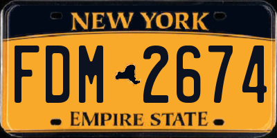 NY license plate FDM2674
