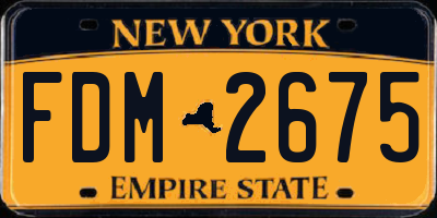 NY license plate FDM2675