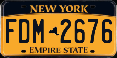 NY license plate FDM2676