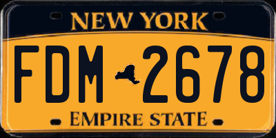 NY license plate FDM2678