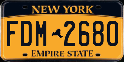 NY license plate FDM2680