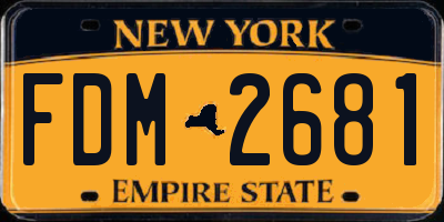 NY license plate FDM2681