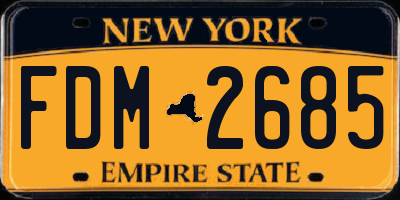 NY license plate FDM2685
