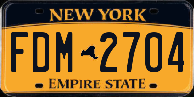 NY license plate FDM2704