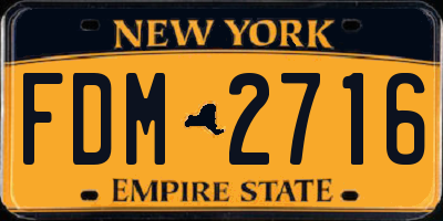NY license plate FDM2716