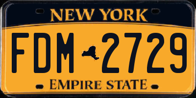 NY license plate FDM2729