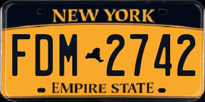 NY license plate FDM2742