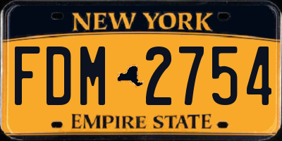 NY license plate FDM2754
