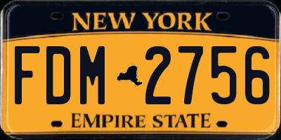 NY license plate FDM2756