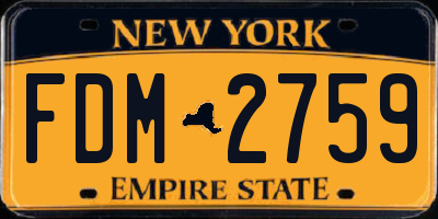 NY license plate FDM2759