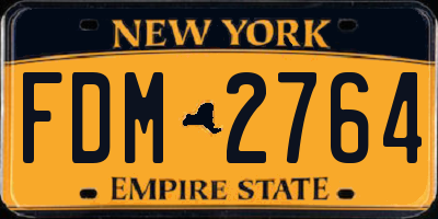 NY license plate FDM2764
