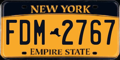 NY license plate FDM2767