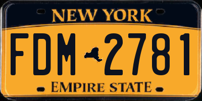 NY license plate FDM2781