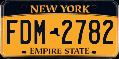 NY license plate FDM2782