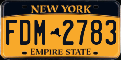 NY license plate FDM2783
