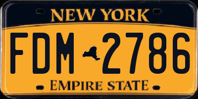 NY license plate FDM2786