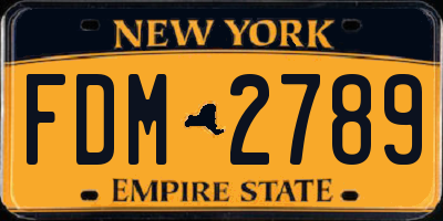 NY license plate FDM2789