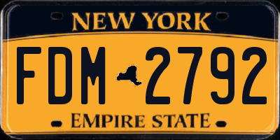 NY license plate FDM2792