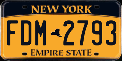NY license plate FDM2793