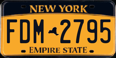 NY license plate FDM2795