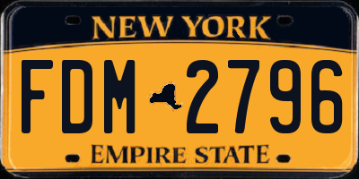 NY license plate FDM2796