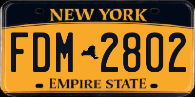 NY license plate FDM2802