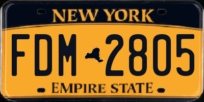 NY license plate FDM2805