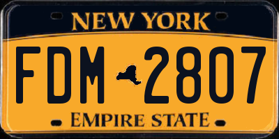 NY license plate FDM2807