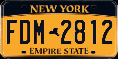 NY license plate FDM2812