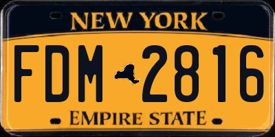 NY license plate FDM2816
