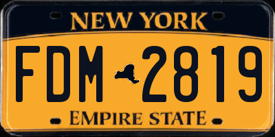 NY license plate FDM2819