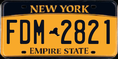 NY license plate FDM2821