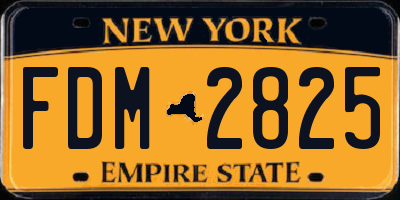 NY license plate FDM2825