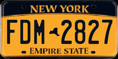 NY license plate FDM2827