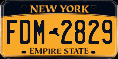 NY license plate FDM2829